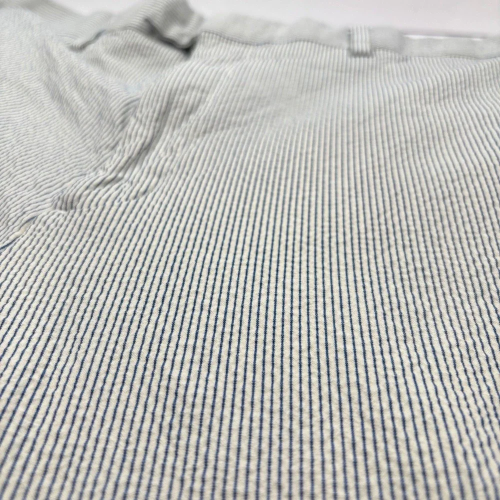 Banana Republic Mens 38x26 Slim Tapered Crop Fit Pants Seersucker Stripe Cuffed
